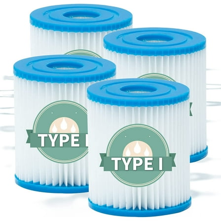 FTCBXT 4 Pack Type I Pool Filter Cartridge Compatible with 58093 300/330 Gal/H Above Ground Pool Pump Cartridge Replacement