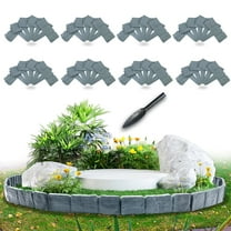 FTCBXT Edging for Landscaping,Landscape Edging Border, 32 Ft Plastic Garden Edging Border, Imitation Stone Fence for DIY Outdoor Yard Landscaping (40 Pcs, Gray)