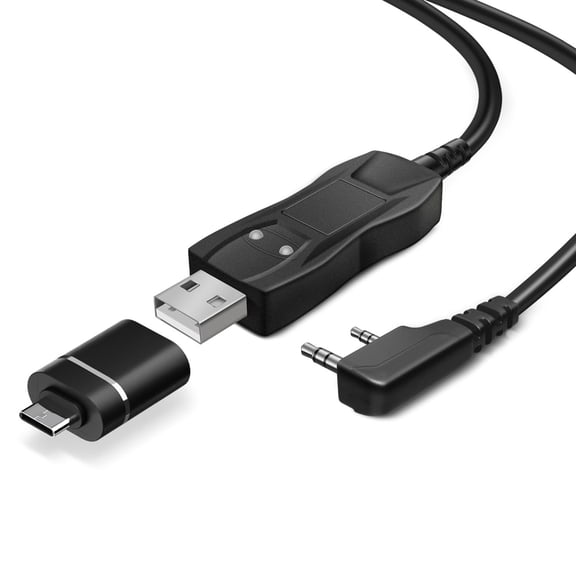 TNP FTDI Programming Cable with USB C Adapter for Baofeng, Kenwood Radios (3 FT) - Easy Setup Universal USB Chirp Programming Cable Compatible with UV-5R, UV-82HP, 5RM, 5RX, K5PLUS, BF-F8HP, and More