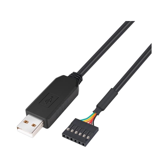 FTDI USB to TTL Serial 3.3V Adapter Cable 6 Pin 0.1 inch Pitch Female Socket Header UART IC FT232RL Chip Windows 11 10 8 7 Linux 3 ft.