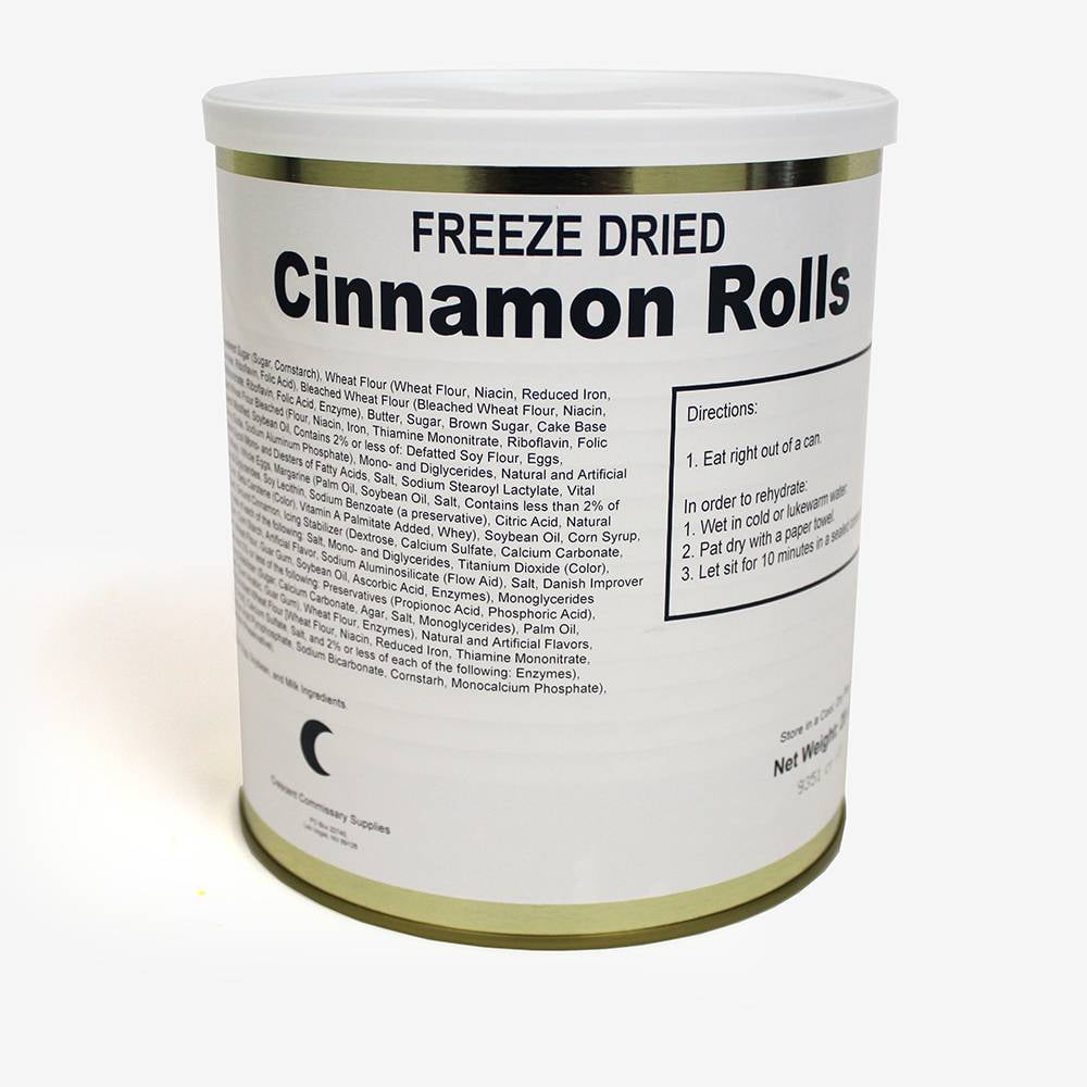 FTF Technologies Freeze Dried Cinnamon Rolls 40 Per Can Last 25 Years