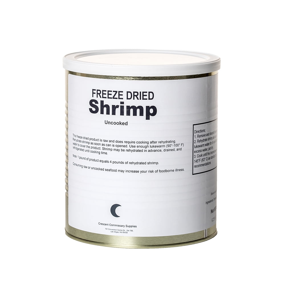 FTF Technologies Freeze Dried Uncooked Peeled Shrimp Fillets, 25 Year Shelf Life