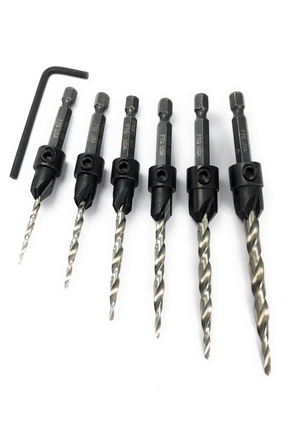 Countersink Drill Bit Set #4#6#8#10#12#14 Tapered Countersink Bit
