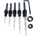 thumbnail image 1 of FTG USA Wood Countersink Drill Bit Set #4#6#8#10#12 with 2 Stop Collar, 1 of 11