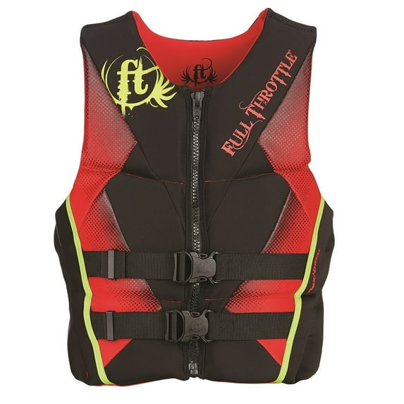 Full Throttle Men's Hinged Rapid-Dry Flex-Back Life Vest, Large, Red