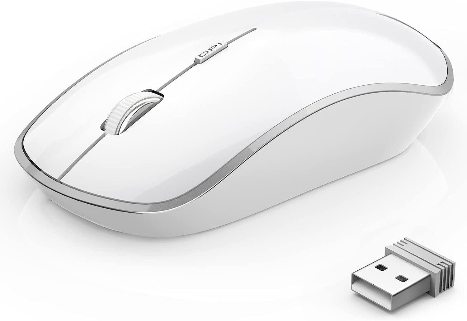 FTJ 2.4G Slim Wireless Silent Mouse, Portable Wireless Computer Mouse ...