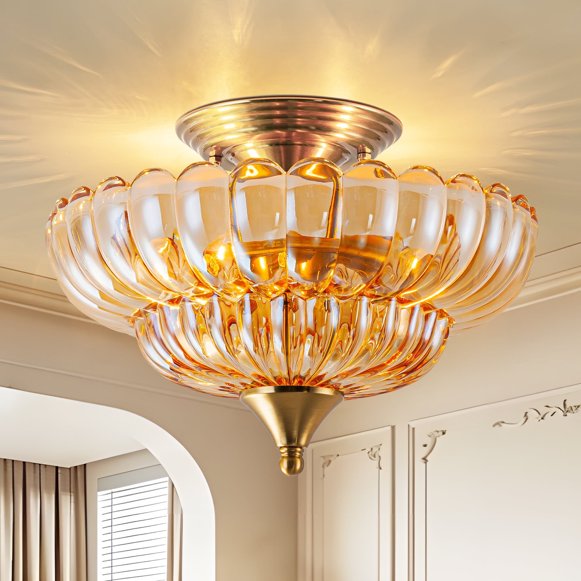 Amber Glass Chandelier