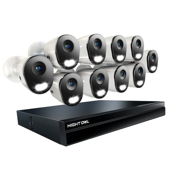 2-Way Audio 24 Channel NVR Security System with 4TB Hard Drive and 10 Wired IP 6K Deterrence Cameras