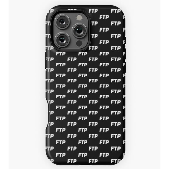 FTP All Over Black Print Logo Graphic Phone Case for iPhone 11 12 13 14 15 16 17 Pro Max
