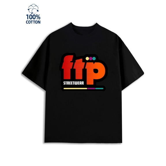 FTP Streetwear Tee men 180G 100% Cotton black Retro Unisex Shirt Graphic tshirts Vintage Unisex Shirt Printed tshirts Vintage Unisex Shirt Graphic Tee tshirts Retro Unisex Shirt Short Sleeve tshirts