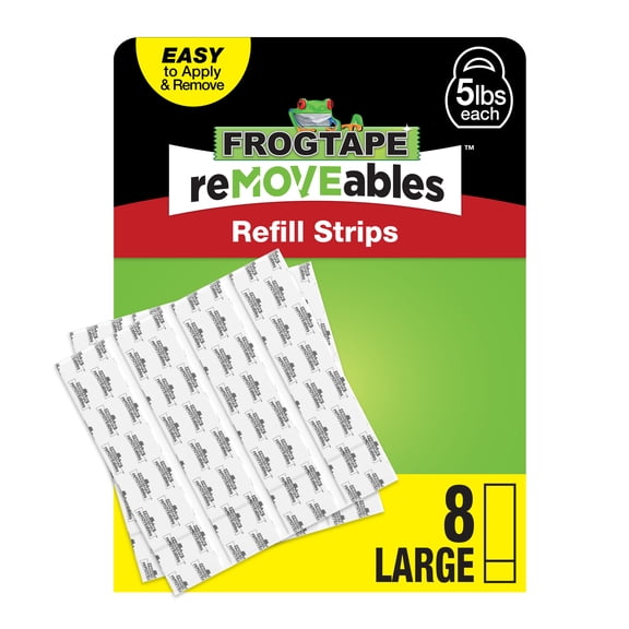 FrogTape reMOVEables Large Refill Strips, 8 Strips