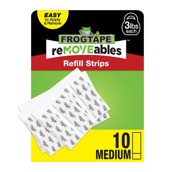 FrogTape reMOVEables Medium Refill Strips, 10 Strips
