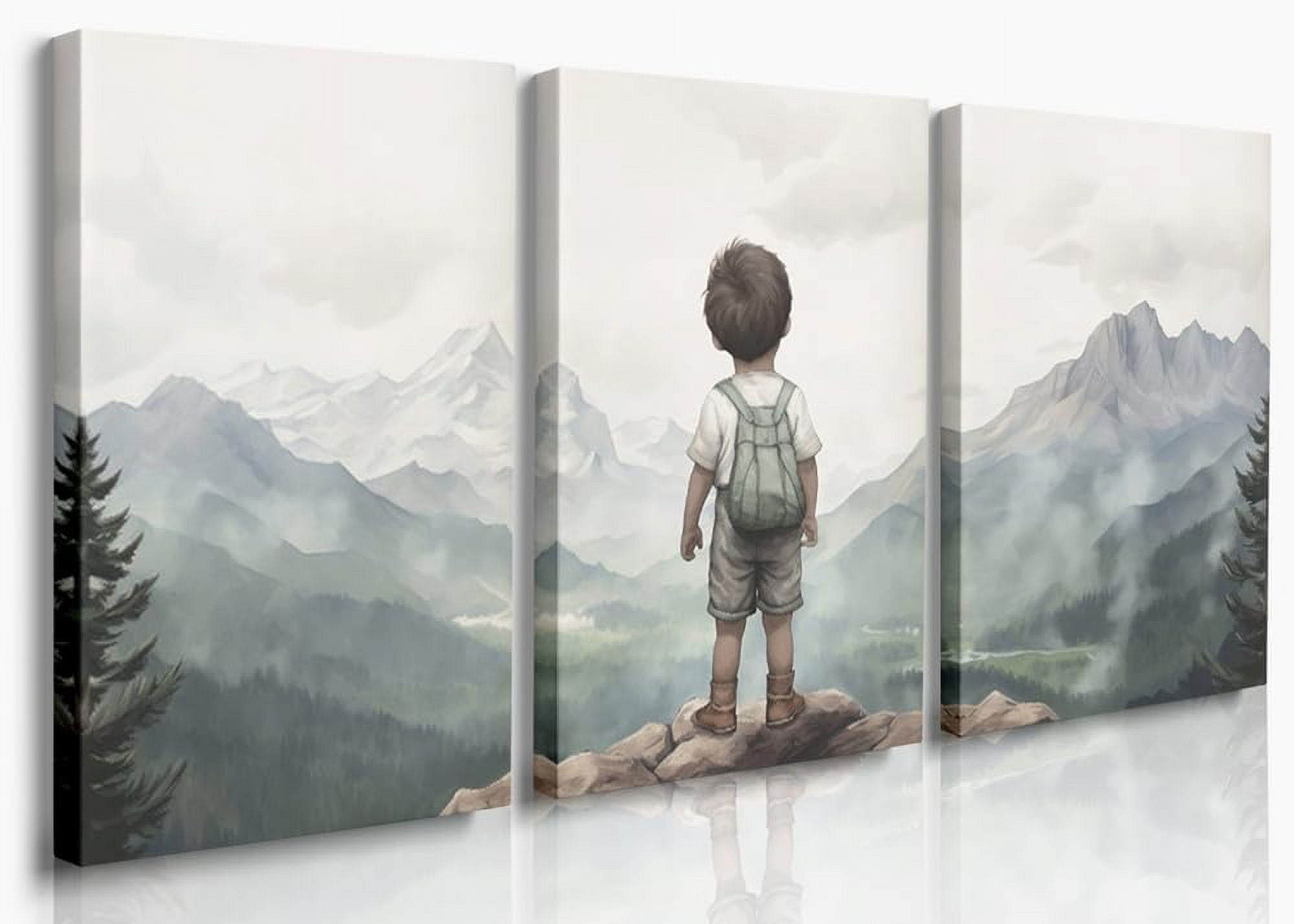 FTRUNCH Adventure Nursery Decor 12” x 16” Mountain Wall Art Print