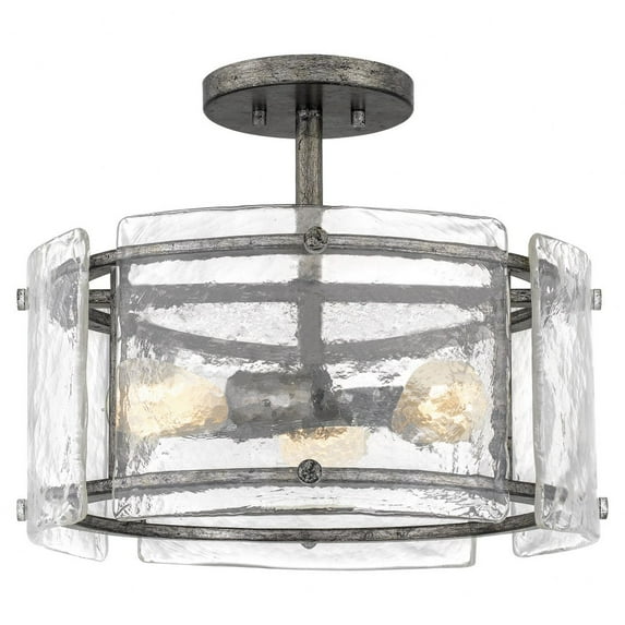 FTS1716MM Quoizel Lighting Fortress - 3 Light Semi-Flush Mount