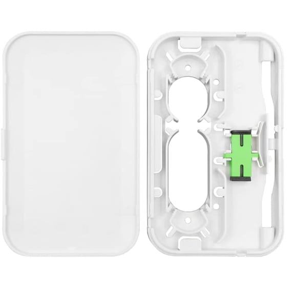 FTTH FTTP MDU Low Profile Wall Plate Enclosure Includes Mounting Hardware, Low Voltage Mounting Bracket and 1 x SC-APC Simplex Adapter