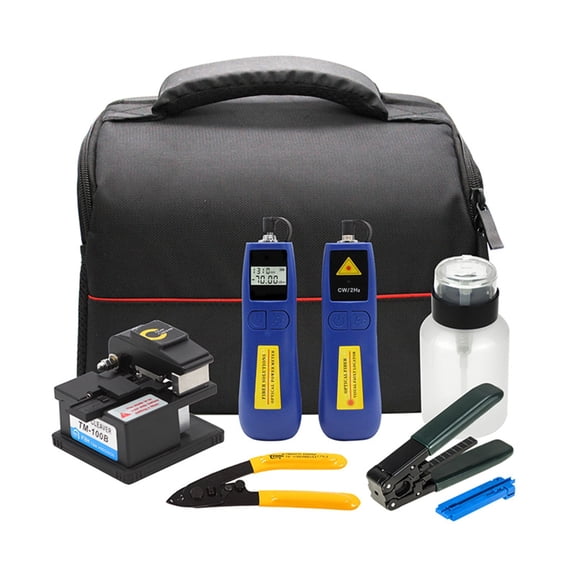FTTH Fiber Cold Splicing Tool Kit Optical Power Meter Fiber Cleaver Pliers Tool Box Fiber Tool Kit ,Easy to Operate