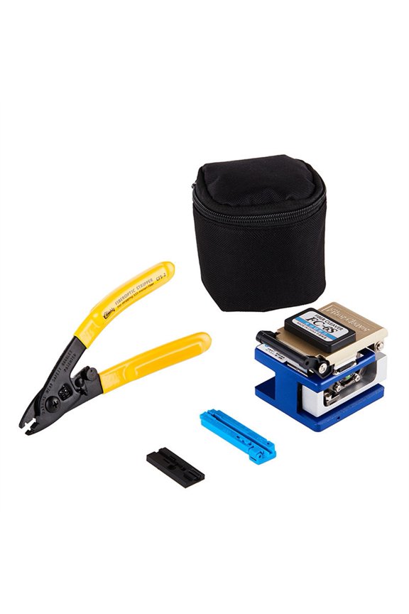FTTH Fiber Optic Splice Tool Kit Fiber Cutter Optical Fiber Cleaver Cutter Tool Kit FC-6S High Precision +bag +CFS-2 ,Precise Cleaving