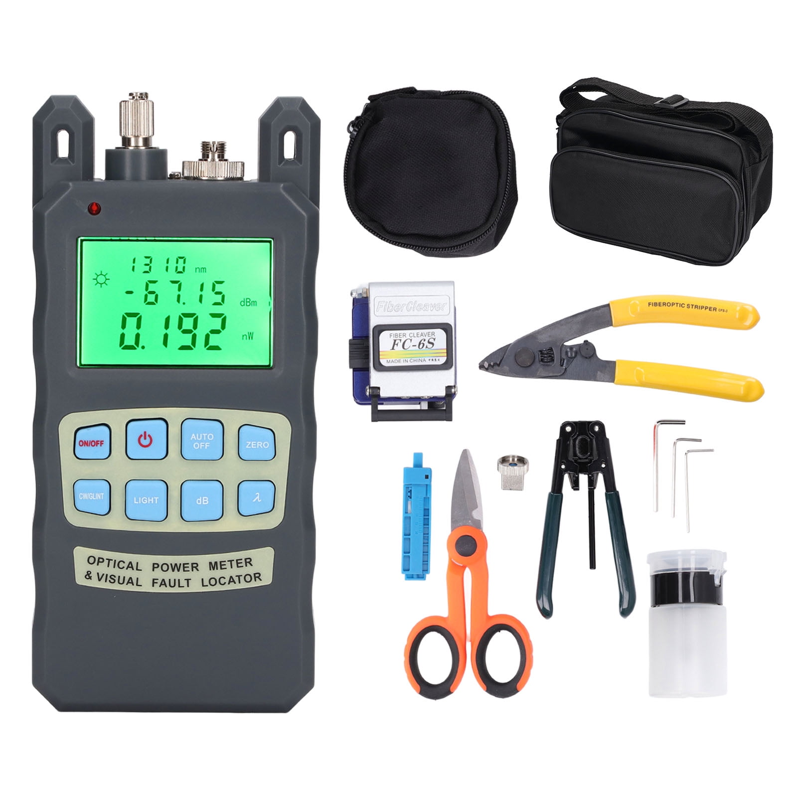 FTTH Fiber Optic Tool Kit Termination with Optical Power Meter Cleaver ...