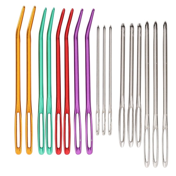 FTVOGUE Yarn Needles LargeEye Blunt Aluminum Bent Tip Wool Weave Knitting Sewing Supplies,LargeEye Blunt Needles,Sewing Supplies