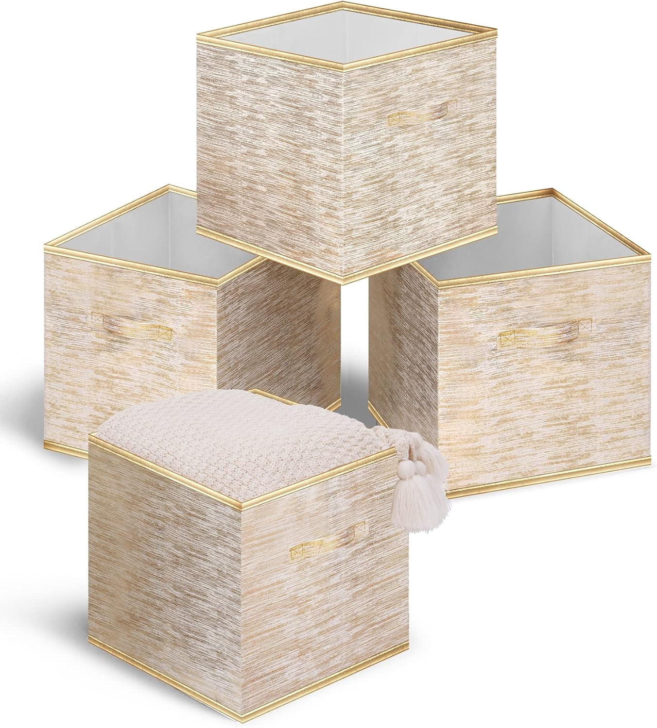 FTVUOBUONO Storage Cubes Organizer Bins - 11 inch Foldable Bins Fabric ...