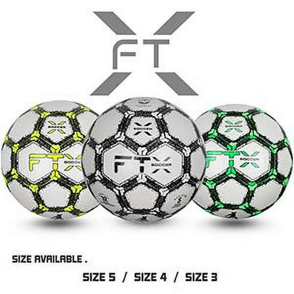 FTX Soccer Ball for Training Youth and Kids Soccer Ball in Multiple Sizes & Colors (Black/White, 5)