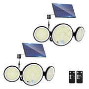 FTX Solar Security Lights 446 LED 3 Adjustable Heads 3500LM Waterproof 2PACK