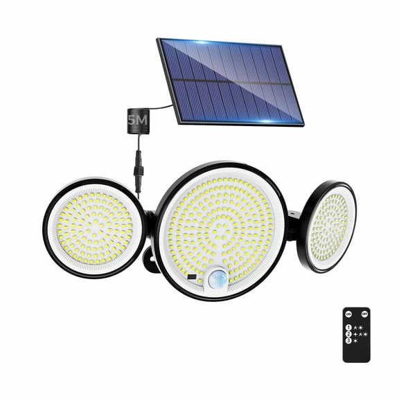 FTX Solar Security Lights 446 LED 3 Adjustable Heads 3500 Lumen