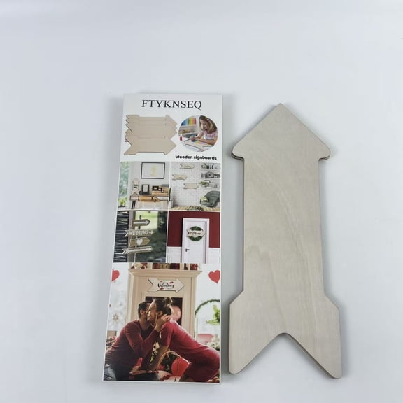 FTYKNSEQ Wooden signboards,Wooden Arrow Shape Cutouts Unfinished Arrow Wood Sign Blank Arrow Hanging Wooden Plaque Large Wood Arrow Slice,15.7 x 5.9 Inch