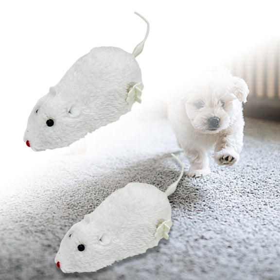 FTsdfkl 16cm Wind-Up Mouse Racing Mouse Plush Mice Cat Chaser,Cat Mice and Animals Toys with Twirling Tail Interactive Play for Kitten Mouse