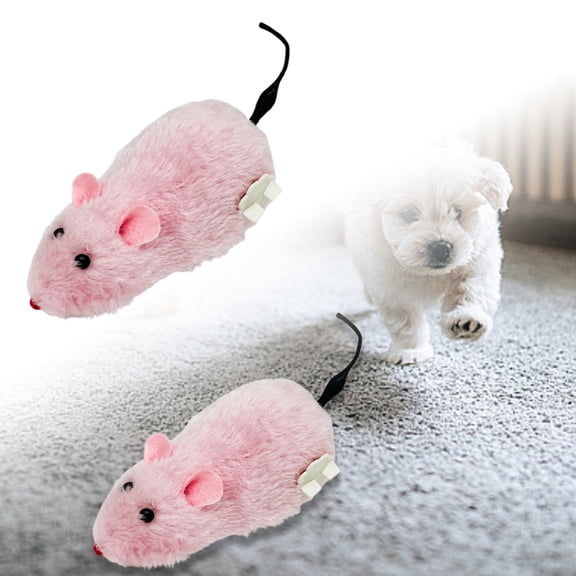 FTsdfkl 16cm Wind-Up Mouse Racing Mouse Plush Mice Cat Chaser,Cat Mice and Animals Toys with Twirling Tail Interactive Play for Kitten Mouse