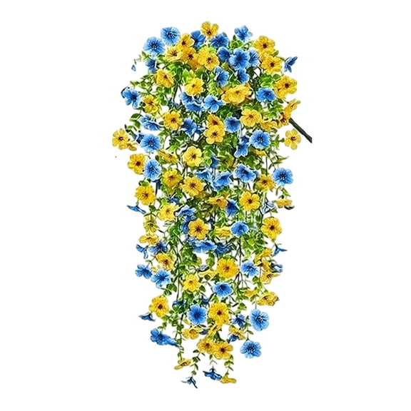 FTsdfkl 1PC Artificial Hanging Flowers, Outdoor Hanging Lavender Flower Ferns Eucalyptus Leaves for Porch Wedding Party Spring Decor,30Inch