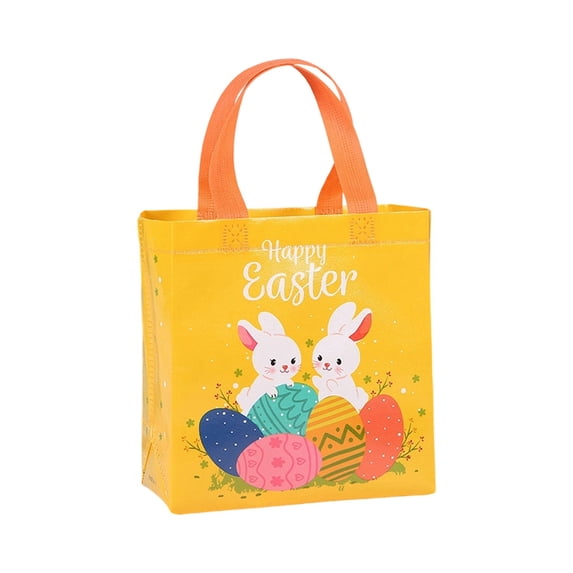 FTsdfkl 1PC Rabit Theme Gift Bags - Non Woven Kids Tote Bags with Handles, Rabit Party Favors Treat Candy Goodie Containers Birthday Decorations 8.6Lx 9HInch