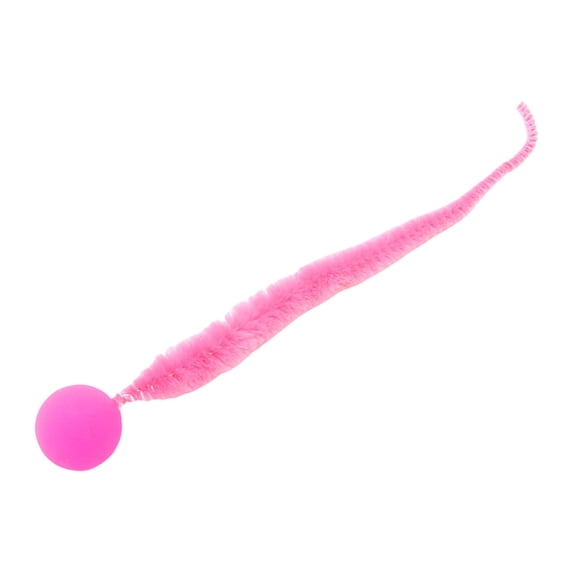 FTsdfkl 1PC Worm Ball Cat Toy, Elastic Fuzzy Worm Tail Interactive Kitten Play Ball, Bouncy Polyester Ball Wand Replacement Pet Teaser Toy