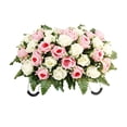 thumbnail image 1 of FTsdfkl 20Inch Cemetery Flowers for Grave,Headstone Flower Saddle,Flowers for Cemetery Grave Decoration Headstone Flower Saddle for Headstone Decoratio (Pink White), 1 of 6