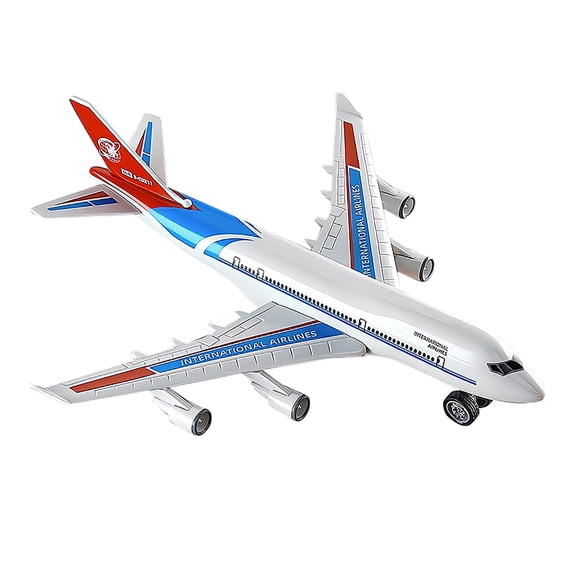FTsdfkl 25.5cm DIY Assemble Plastic Commercial Plane Model, Pull Back Aircraft Toy For Kids Collection Desk Decor