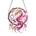 thumbnail image 1 of FTsdfkl 2D Acrylic Dragon Dreamcatcher Suncatcher, 6In Stained Glass Style Window Hanging, Fantasy Dragon Ornament for Home & Garden Decor(Pink), 1 of 5