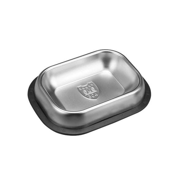 FTsdfkl 304 Stainless Steel Square Pet Bowl, Non-Slip Rubber Base Dog Cat Food Water Bowl, Rust-Proof Easy Clean Metal Feeding Dish for Small Medium Pets
