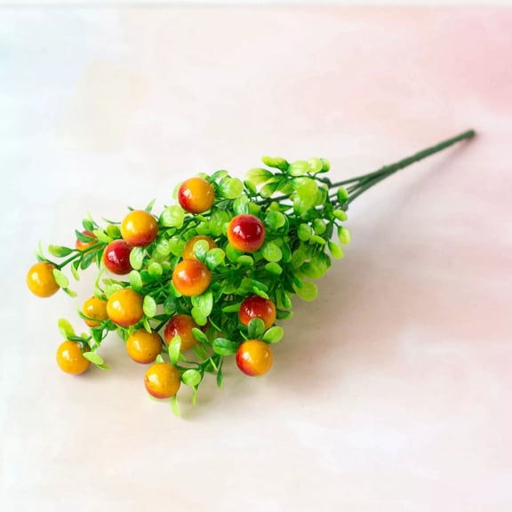 FTsdfkl Artificial Red Berry Potted , Holly Berry Floral Arrangement, Red Berry Bush with Ceramic Vase, for Home, Office & Farmhouse Decor