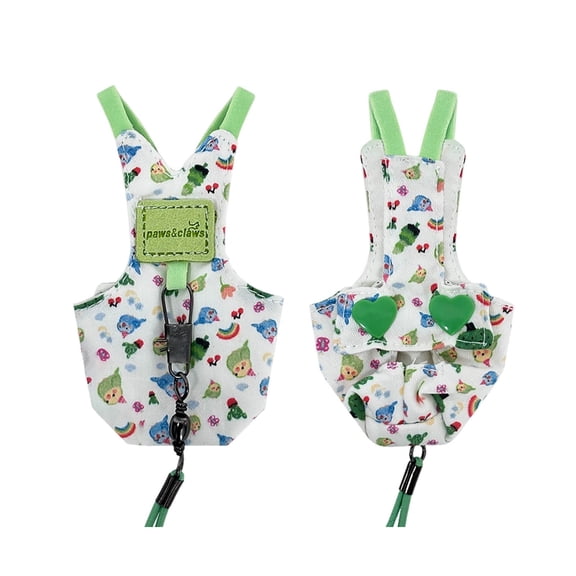 FTsdfkl Bird Flight Harness Vest,Snap-Fastener Design Harness Vast, Bird Flying Clothes with 2M Rope and Handle for Parakeets Cockatiels Conures Budgies,For Outdoor And Training