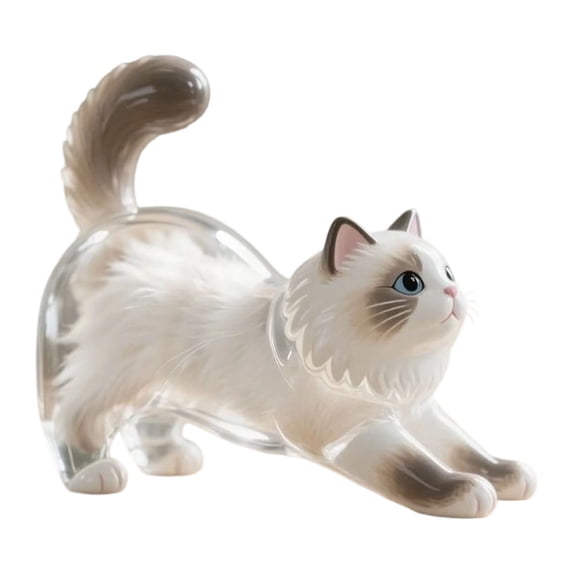 FTsdfkl Cat Hair Memorial Keychain, Clear Acrylic Cat-Shaped Locket, Cute Pet Keepsake Pendant for Cat Lovers, Pet Hair Holder Key Ring
