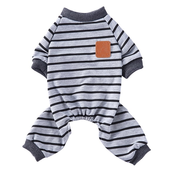 FTsdfkl Dog Warm Pajamas Striped Dog Clothes for Small Medium Dogs Girl Boy, Cotton Soft And Comfortable Puppy Outfit Doggy Jammies Onesie Pet Costume