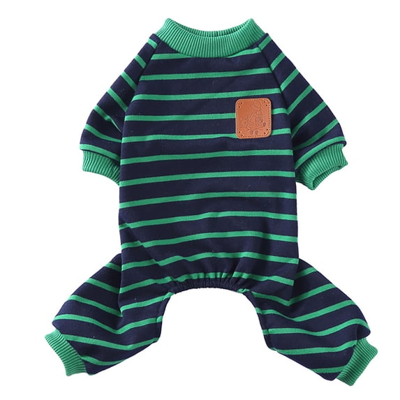FTsdfkl Dog Warm Pajamas Striped Dog Clothes for Small Medium Dogs Girl Boy, Cotton Soft And Comfortable Puppy Outfit Doggy Jammies Onesie Pet Costume