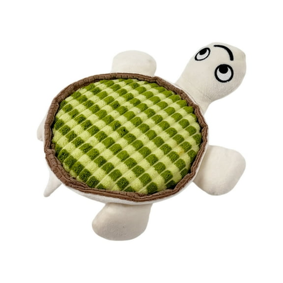 FTsdfkl Flat Squeaky Turtle Dog Chew Toy, Crinkle Plush Interactive Fetch Toy for Small Medium Puppy