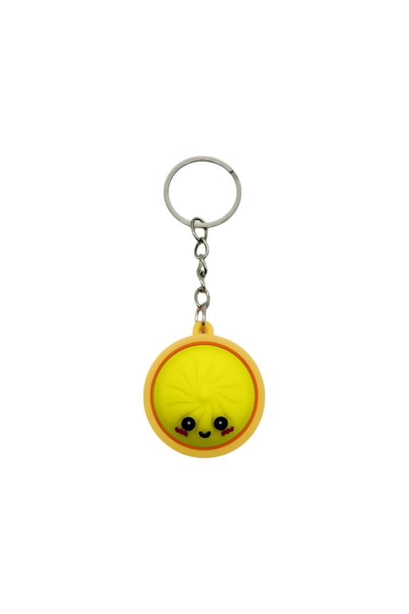 Glowing Dumpling Fidget Clicker Keychain, Quiet Stress Relief Tactile Toy for Adults Office Travel Daily Use