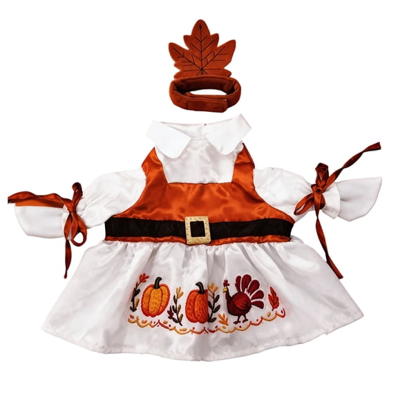 FTsdfkl Porch Goose Outfit, Polyester Thanksgiving Pilgrim Statue Dress-up Outfit for 23in Goose Yard Fall Decor