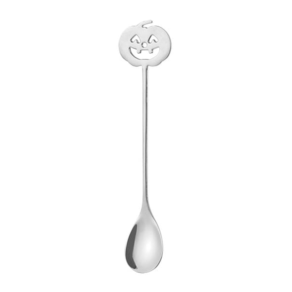 FTsdfkl Pumpkin Head Stainless Steel Halloween Stirring Spoon, Polished Coffee Tea Dessert Mixing Spoon For Holiday Home Bar Drinks