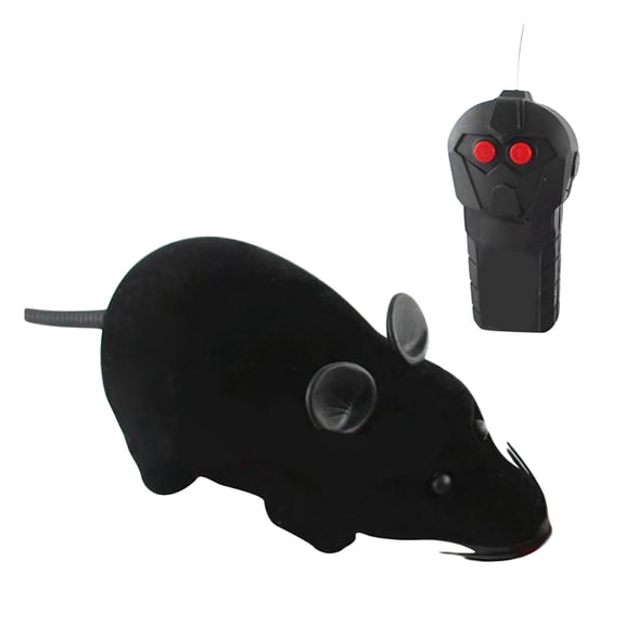 FTsdfkl Remote Control Rat Toy, Electric RC Mouse Toy Emulation Flocking Rat Toy Interactive Cat Toys,Forward and Backward Movement, Funny Pet Teaser for Indoor Cats