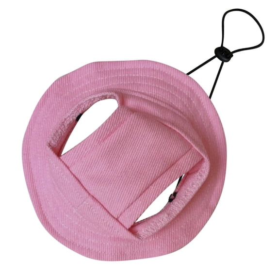 FTsdfkl Round Brim Cat Hats With Ear Holes & Neck Strap - Adjustable Mini Sombrero Kitten & Chihuahua Hats for Pets - Fun Birthday Party & Decorations(Pink,S)