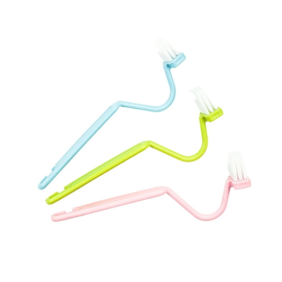 FTsdfkl S Curved V Head Toilet Rim Cleaning Brush, Hanging Long Bristle Scrub Brush For Bathroom Gap Drain Track