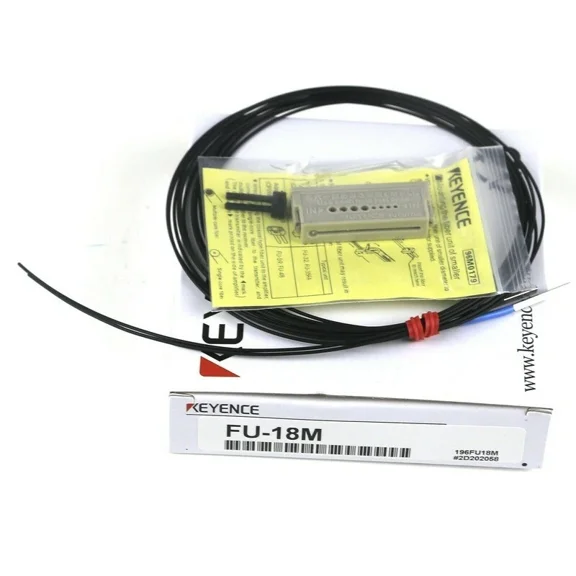 New FU-18M Thrubeam Side-View Fiber Optic Sensor Compatible with Keyence FS Series Fiber Amplifier, 2m Free-Cut Cable Narrow 3 Aperture Optical Head